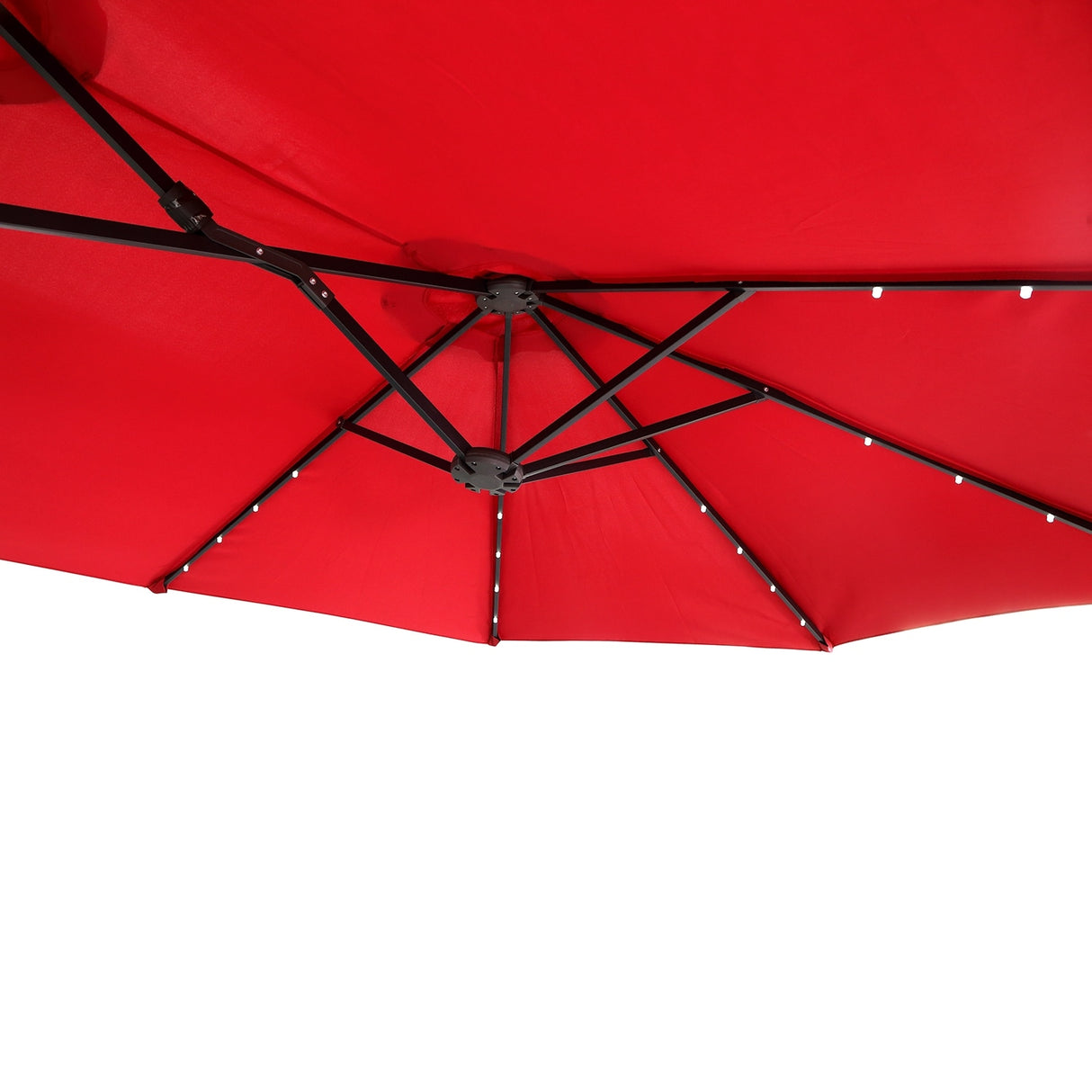 GDY 15 FT Outdoor Rectangle Umbrella with 48 pieces Solar LED light (Optional Base Sold Separately)