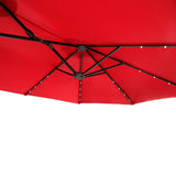 GDY 15 FT Outdoor Rectangle Umbrella with 48 pieces Solar LED light (Optional Base Sold Separately)