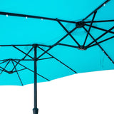 GDY 15 FT Outdoor Rectangle Umbrella with 48 pieces Solar LED light (Optional Base Sold Separately)