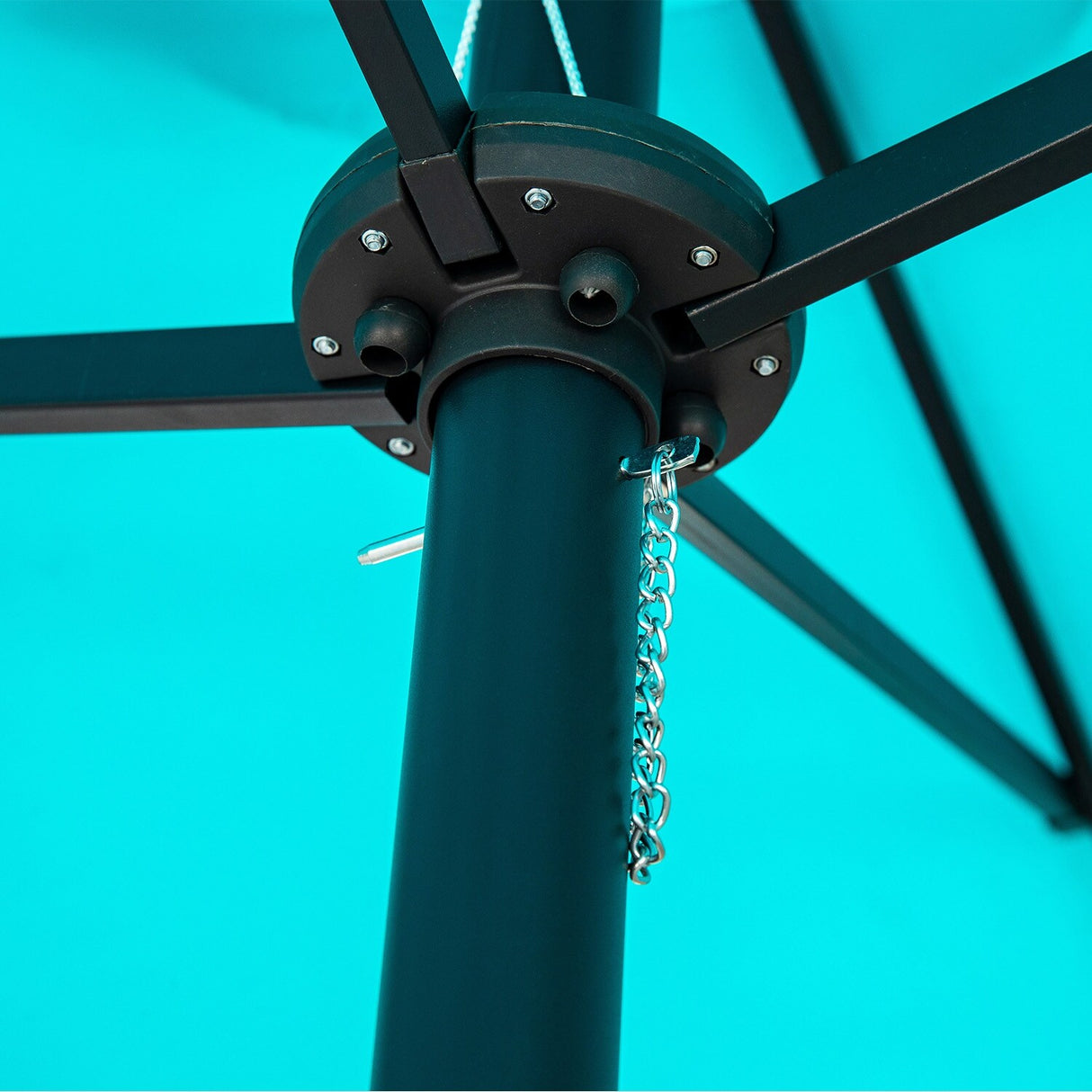 GDY 15 FT Outdoor Rectangle Umbrella with 48 pieces Solar LED light (Optional Base Sold Separately)
