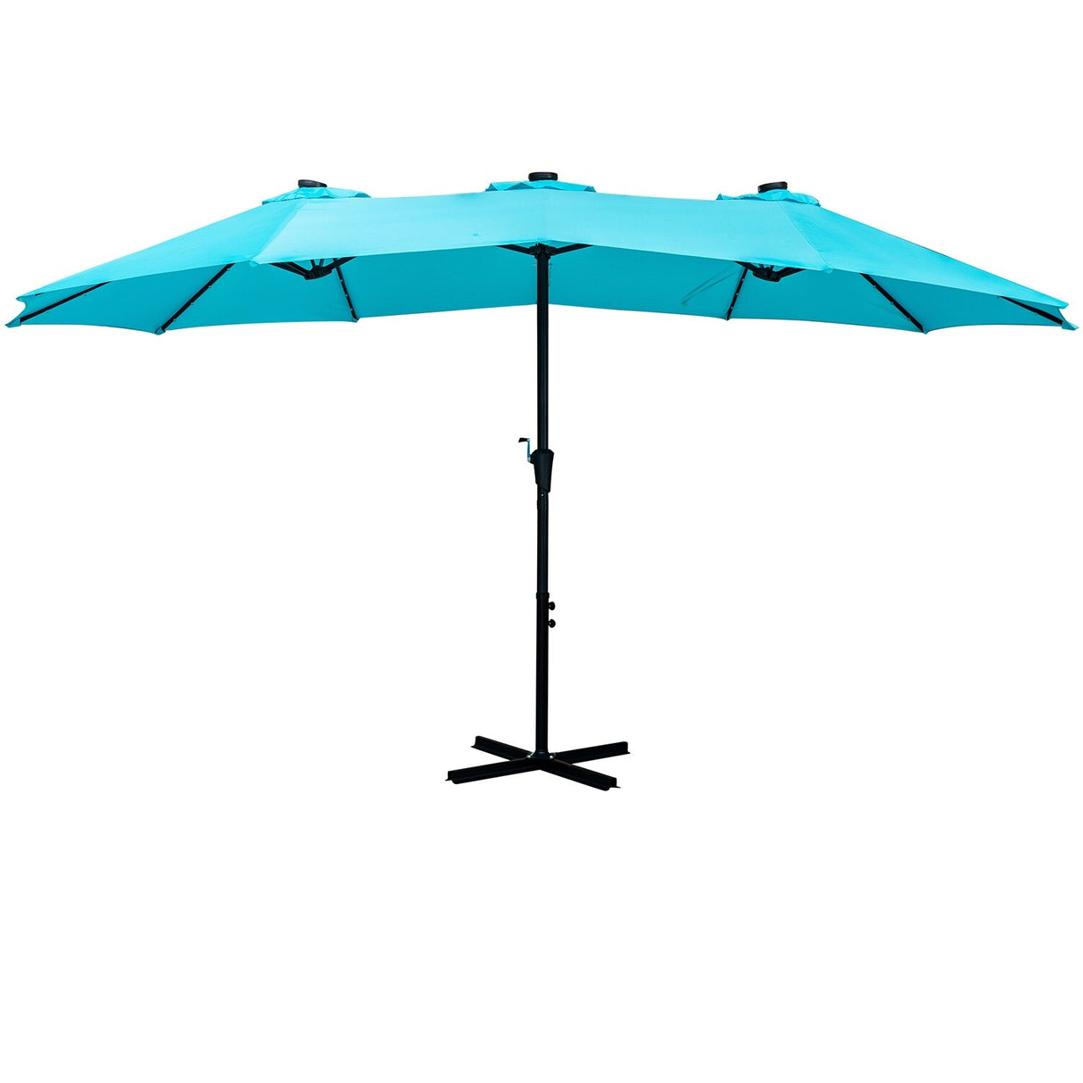 GDY 15 FT Outdoor Rectangle Umbrella with 48 pieces Solar LED light (Optional Base Sold Separately)