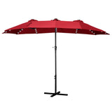 GDY 15 FT Outdoor Rectangle Umbrella with 48 pieces Solar LED light (Optional Base Sold Separately)