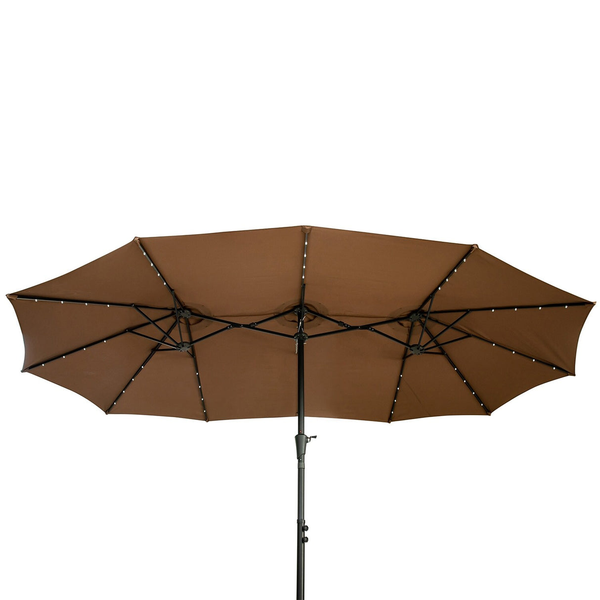 GDY 15 FT Outdoor Rectangle Umbrella with 48 pieces Solar LED light (Optional Base Sold Separately)