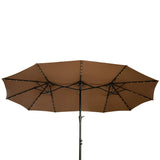 GDY 15 FT Outdoor Rectangle Umbrella with 48 pieces Solar LED light (Optional Base Sold Separately)