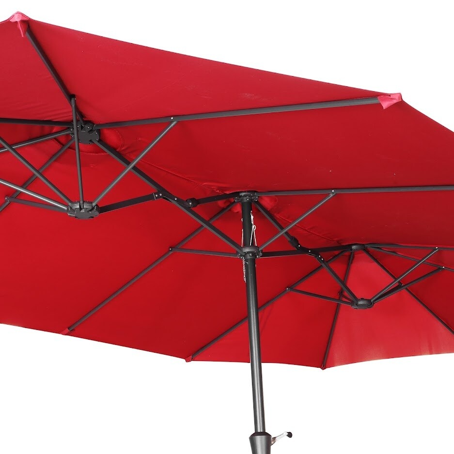 GDY 15FT Three Sided Roof Rectangle Large Patio Umbrella （No Base）