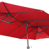 GDY 15FT Three Sided Roof Rectangle Large Patio Umbrella （No Base）