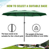 GDY 15FT Three Sided Roof Rectangle Large Patio Umbrella （No Base）
