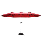 GDY 15FT Three Sided Roof Rectangle Large Patio Umbrella （No Base）