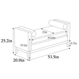 GEITIN 53.5"W Elegant Upholstered Bench with Wood Legs