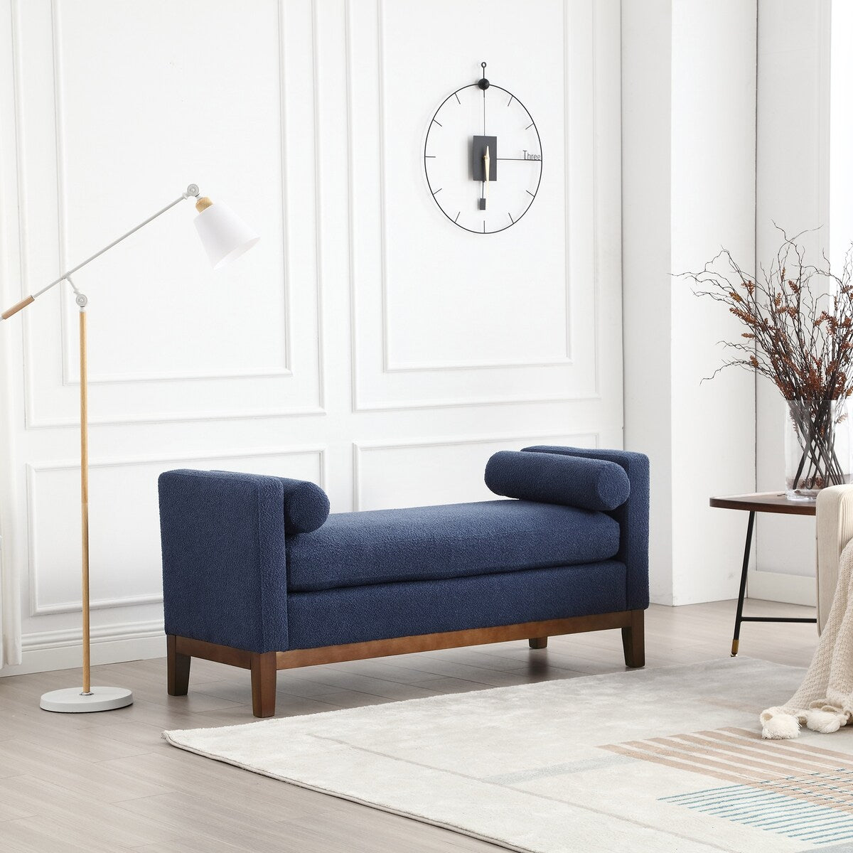 GEITIN 53.5"W Elegant Upholstered Bench with Wood Legs