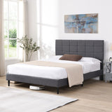 GEITIN Platform Bed Frame with Fabric Upholstered Headboard