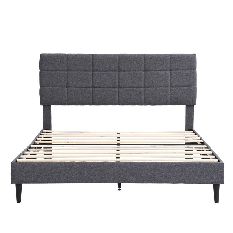 GEITIN Platform Bed Frame with Fabric Upholstered Headboard