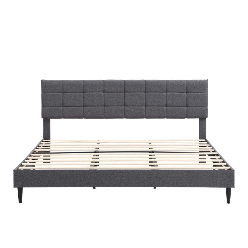 GEITIN Platform Bed Frame with Fabric Upholstered Headboard