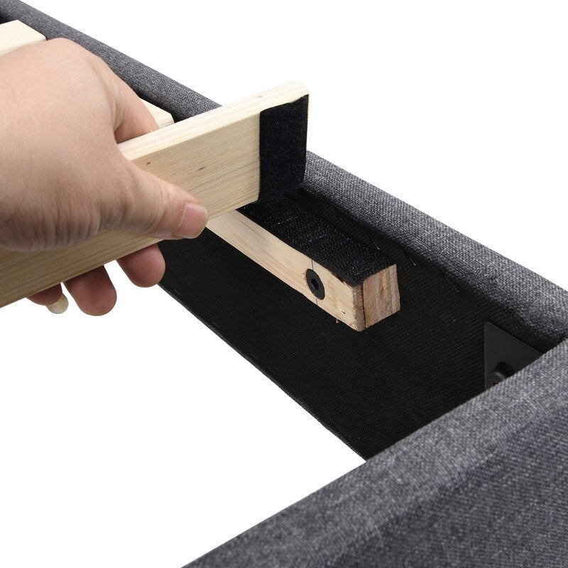 GEITIN Platform Bed Frame with Fabric Upholstered Headboard