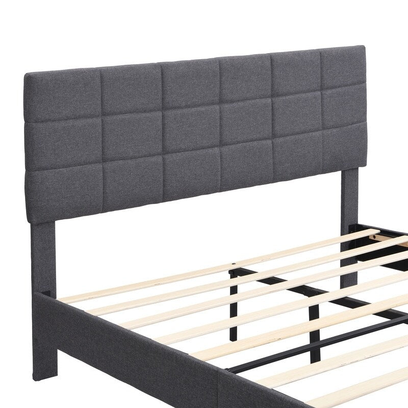 GEITIN Platform Bed Frame with Fabric Upholstered Headboard