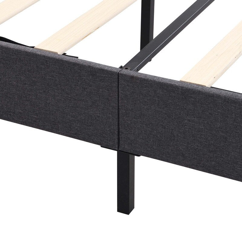 GEITIN Platform Bed Frame with Fabric Upholstered Headboard