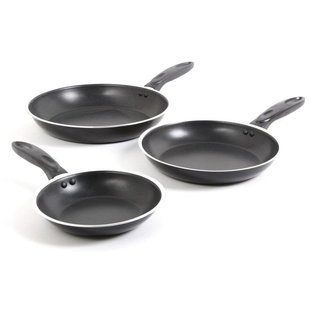 Gibson Home Cookware 3-piece Black Fry Pan Set