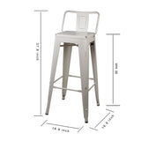 30 inch Low Back Metal Bar Stool-Set of 4
