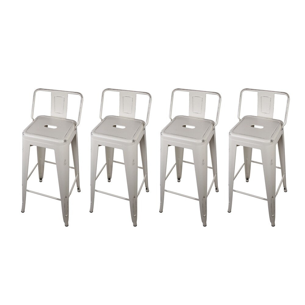 30 inch Low Back Metal Bar Stool-Set of 4