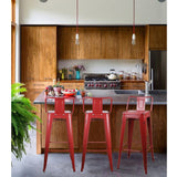30 inch Low Back Metal Bar Stool-Set of 4