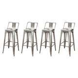 30 inch Low Back Metal Bar Stool-Set of 4
