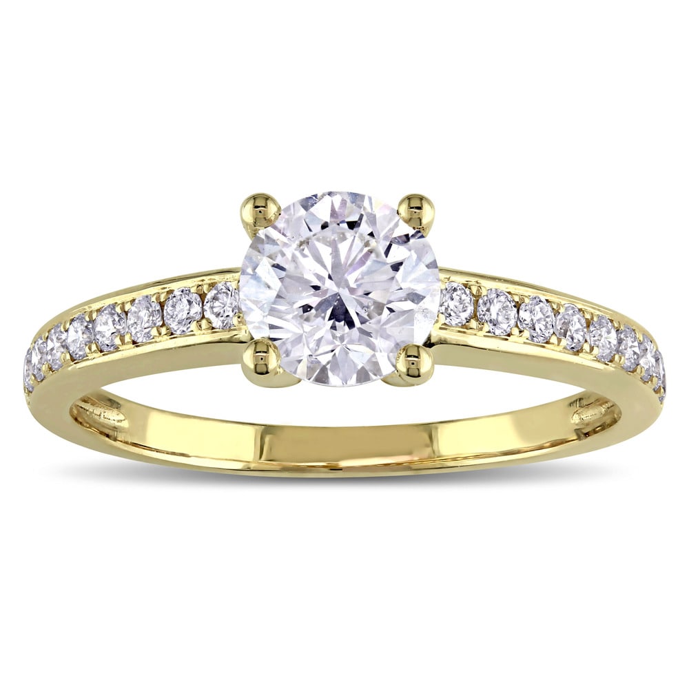 Miadora 14k Yellow Gold Certified 1-1/6ct TDW Diamond Engagement Ring (GIA) - White