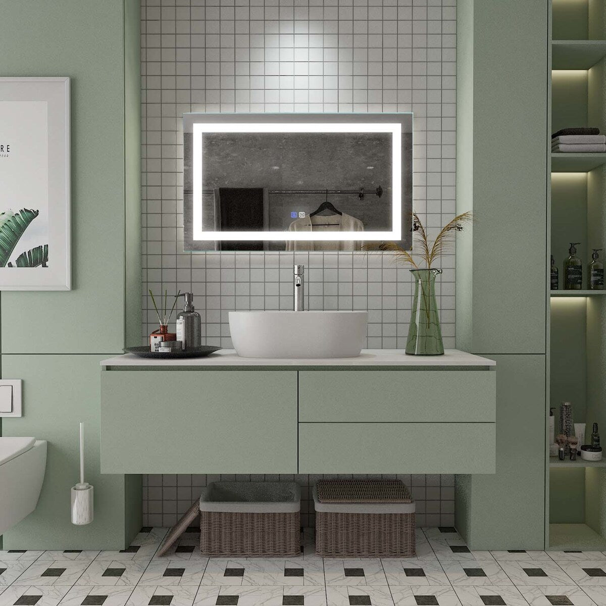 GIVINGTREE 40X24 Bathroom Wall Mounted LED Mirror - N/A