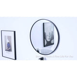 GIVINGTREE Bathroom Vanity Mirror Wall Mounted 24" Dia Round Black Metal Narrow Aluminium Alloy Frame Morden - N/A