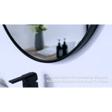 GIVINGTREE Bathroom Vanity Mirror Wall Mounted 24" Dia Round Black Metal Narrow Aluminium Alloy Frame Morden - N/A