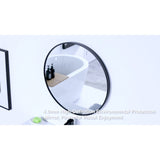GIVINGTREE Bathroom Vanity Mirror Wall Mounted 24" Dia Round Black Metal Narrow Aluminium Alloy Frame Morden - N/A