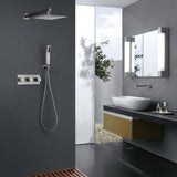 GIVINGTREE 10 in. Square Shower Head in Brushed Nickel Shower Faucet System
