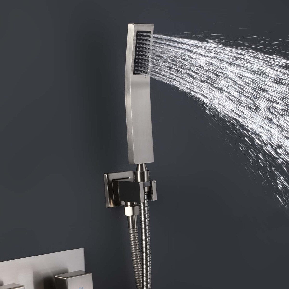 GIVINGTREE 10 in. Square Shower Head in Brushed Nickel Shower Faucet System