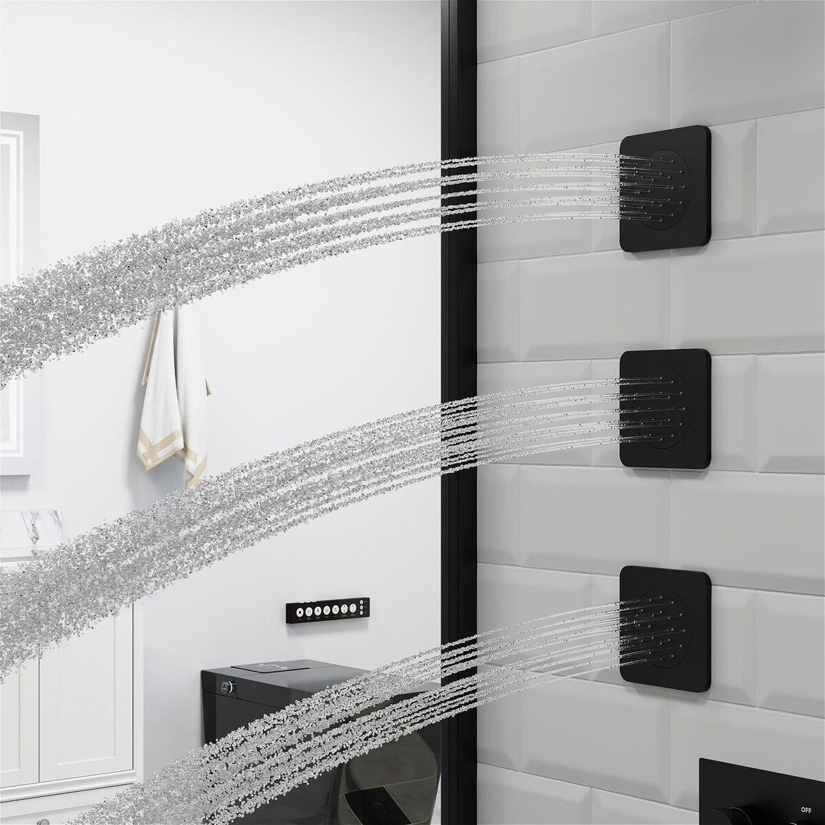 GIVINGTREE Luxury 4 Spray Patterns Thermostatic 23" Wall Mounted Rainfall Dual Shower Head With 3 Spray Heads（valve Included)