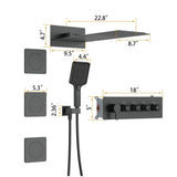 GIVINGTREE Luxury 4 Spray Patterns Thermostatic 23" Wall Mounted Rainfall Dual Shower Head With 3 Spray Heads（valve Included)