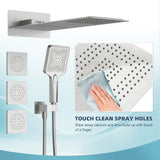 GIVINGTREE Luxury 4 Spray Patterns Thermostatic 23" Wall Mounted Rainfall Dual Shower Head With 3 Spray Heads（valve Included)