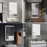 GIVINGTREE Medicine Cabinet Mirrors with 2 Adjustable Shelves (Hinge on the left to Open) Surface-mounted LED lights - N/A