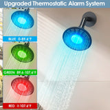 GRANDJOY 5 inch Wall Mount LED Shower Faucet with Handheld Shower Spray Combo High Pressure LED Temperature Display