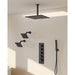 GRANDJOY High Pressure Shower Faucet System 16" Ceiling and dual 6" Wall Mounted Shower Head Combo Handheld Shower Spray