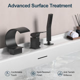 GRANDJOY Shower Faucet Set Deck Mount Bathtub Spout and Handheld Spray Combo High Pressure