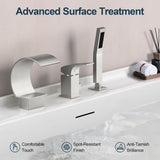 GRANDJOY Shower Faucet Set Deck Mount Bathtub Spout and Handheld Spray Combo High Pressure