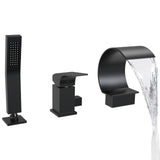 GRANDJOY Shower Faucet Set Deck Mount Bathtub Spout and Handheld Spray Combo High Pressure