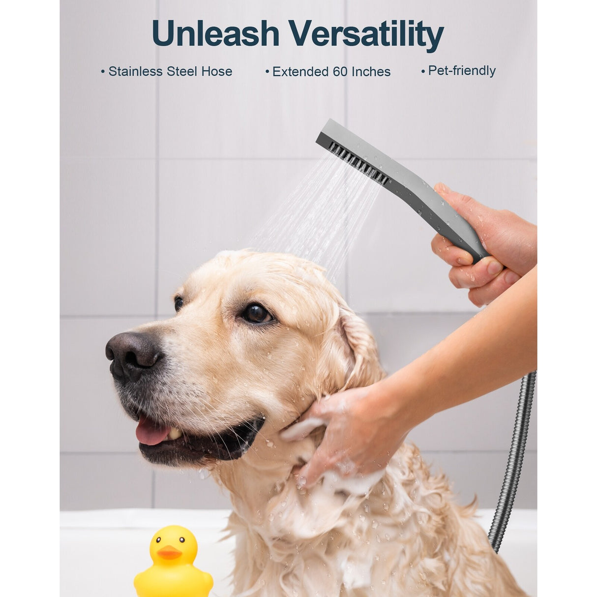 GRANDJOY High Pressure Shower Faucet System 16" Ceiling and dual 6" Wall Mounted Shower Head Combo Handheld Shower Spray