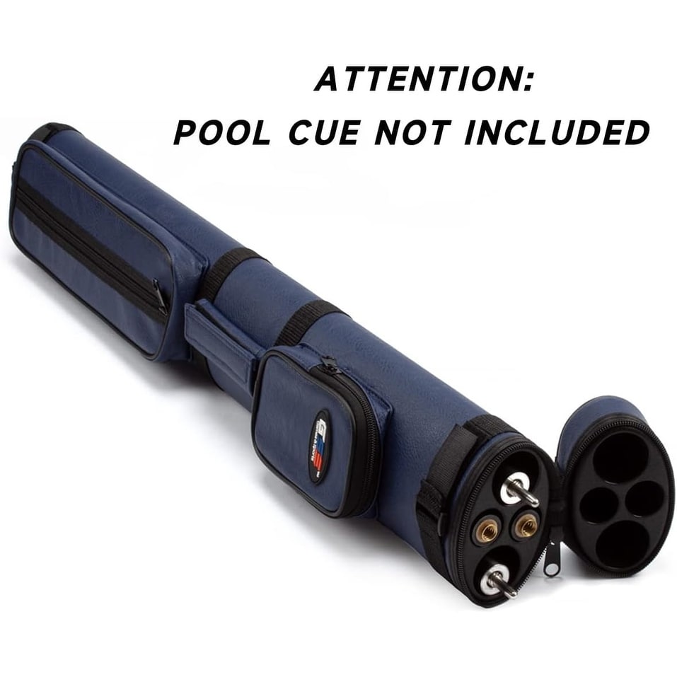 GSE™ 2x2 Oval Hard Billiard Pool Cue Stick Carrying Case, Billiard Cue Case Holds 2 Butts/2 Shafts (5 Colors)