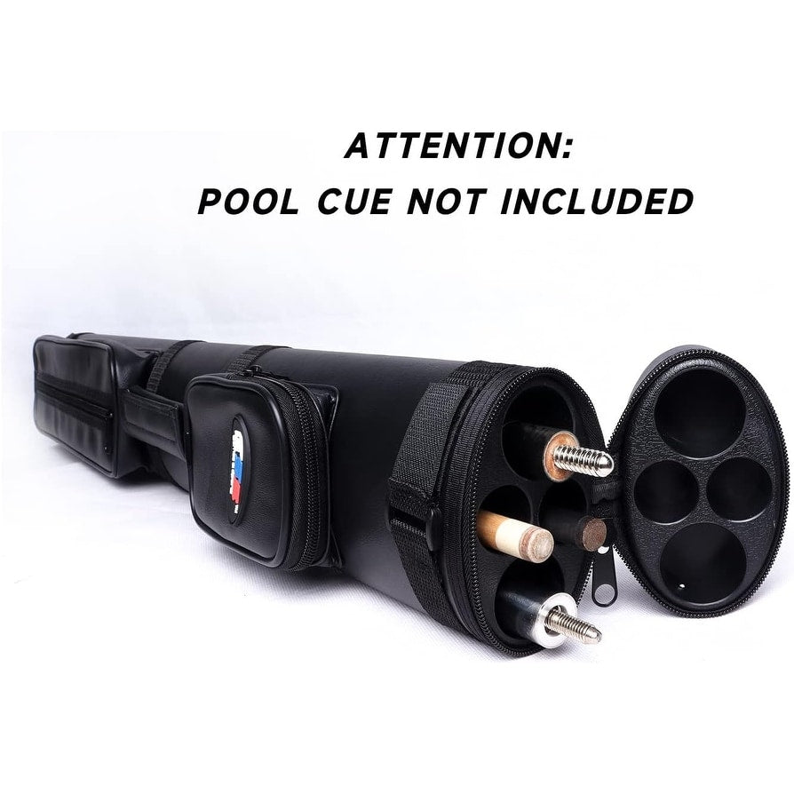 GSE™ 2x2 Oval Hard Billiard Pool Cue Stick Carrying Case, Billiard Cue Case Holds 2 Butts/2 Shafts (5 Colors)