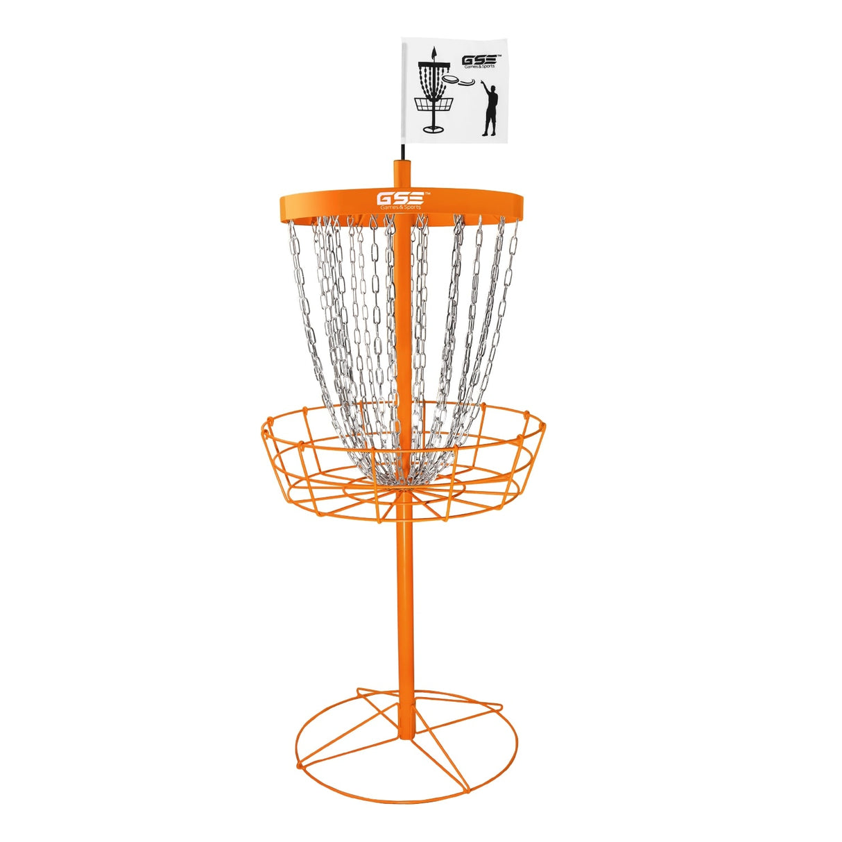 GSE™ Deluxe Portable 24-Chain Disc Golf Targets Basket, PRO Disc Golf Practice Goal Baskets