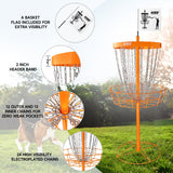 GSE™ Deluxe Portable 24-Chain Disc Golf Targets Basket, PRO Disc Golf Practice Goal Baskets