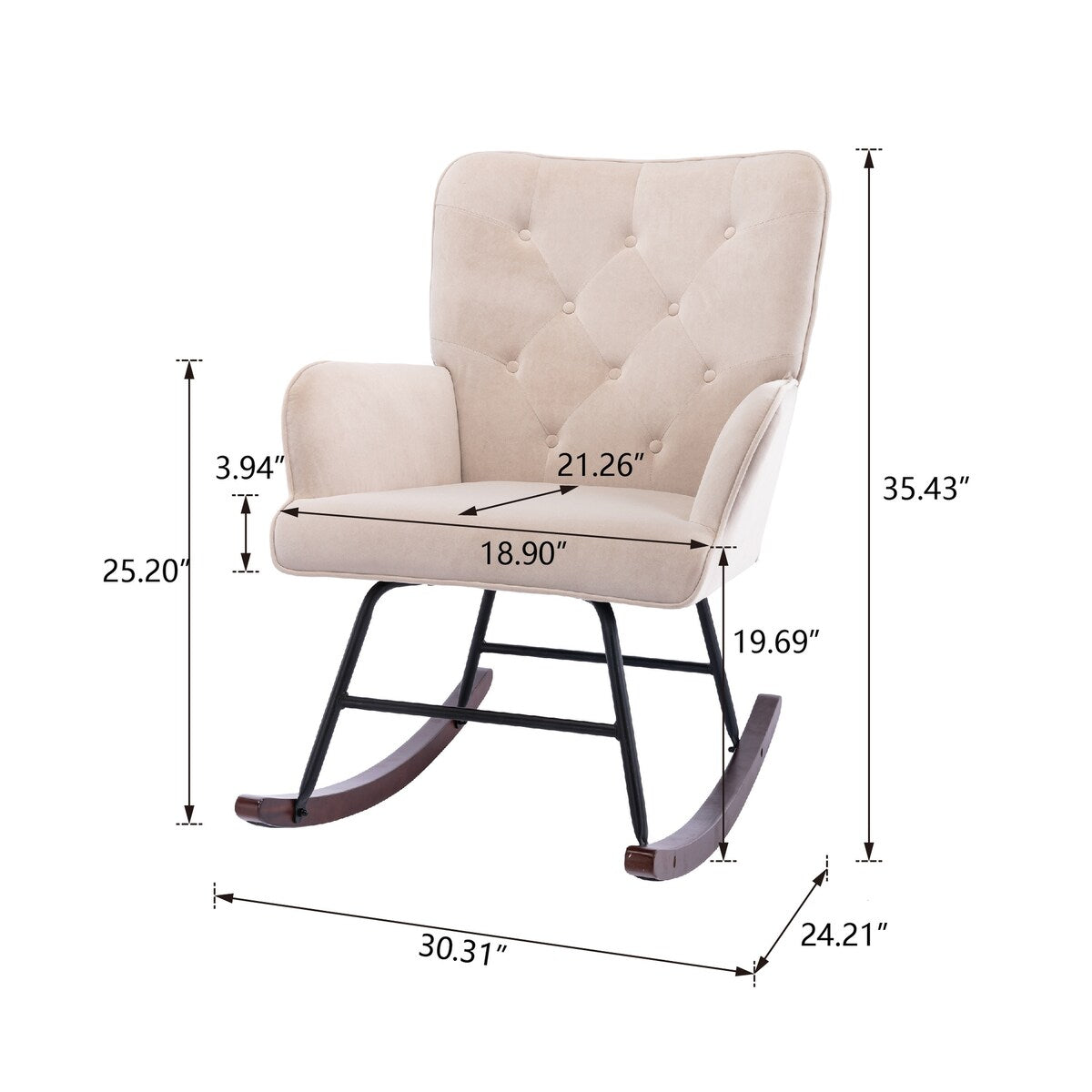 GZMR Living Room Comfortable Rocking Chair