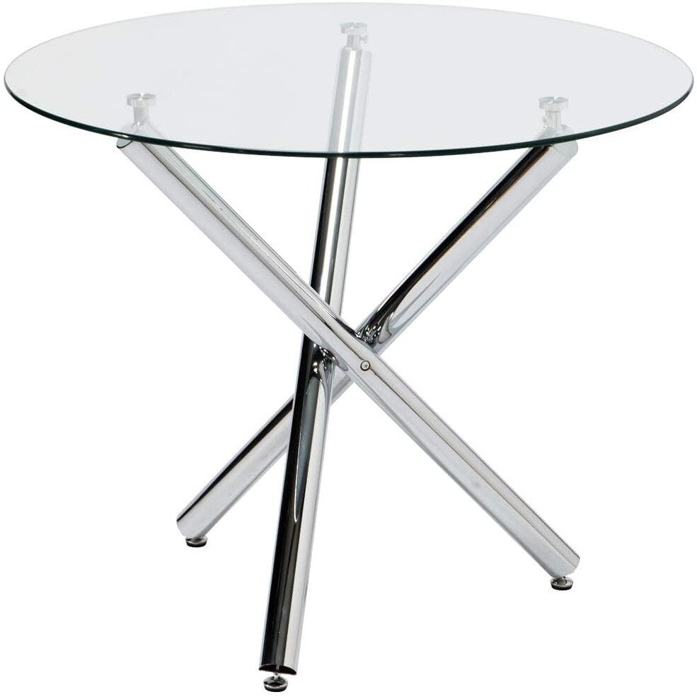 GZMR Three Legged Glass Round Table - Clear