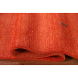 Gabbeh Area Rug Hand-Knotted Orange Oriental Wool Carpet - 6'7"x 9'10"