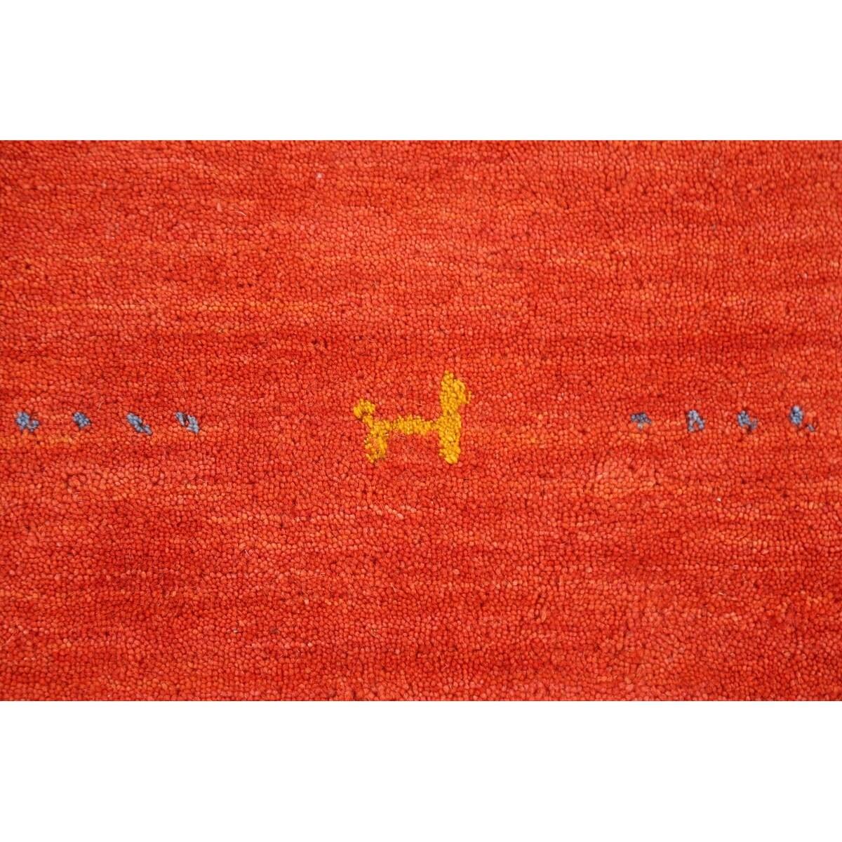 Gabbeh Area Rug Hand-Knotted Orange Oriental Wool Carpet - 6'7"x 9'10"